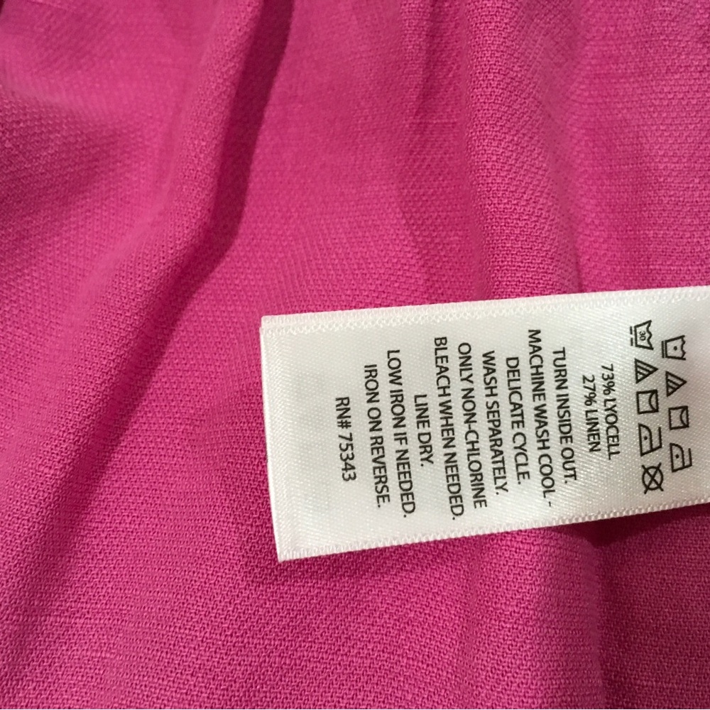 Calypso Saint Barth Maxi Skirt Womens L Linen Pull On A Line  Pink Vintage Look - Picture 5 of 5